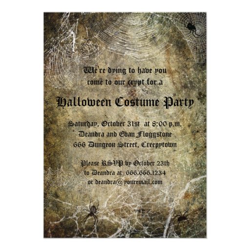 Spiders and Webs Halloween Party invitation