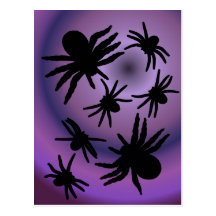 Spiders on Purple Background Postcard