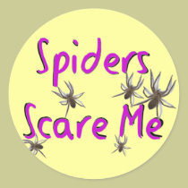 "Spiders Scare Me" T-shirts and Gifts stickers