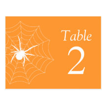 Spiderweb Table Numbers (Orange / White) Postcard