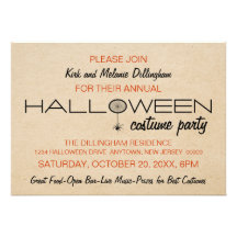 Spiderweb Typography Halloween Invitation