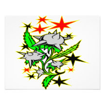 Spike Mace Plant Tattoo Personalized Invitation