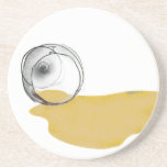 spilled white wine glass drinks coaster coasters
