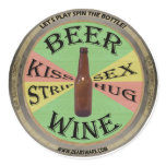 Spin The Beer Bottle Round Stickers