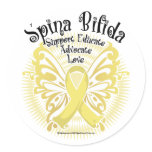Spina Bifida Butterfly 3 Round Sticker