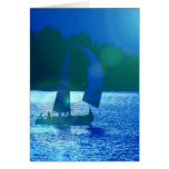 Spinnaker Racing Sailboat  Greeting Card