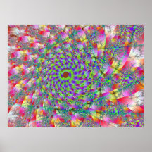 Spiral Chrysanthemum Posters