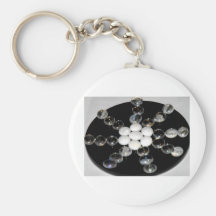Spiral Fan Stones Keychain