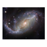 Spiral Galaxy NGC 1672 by the Hubble Telescope Postcard