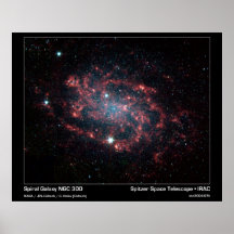 Spiral Galaxy NGC 300 – Spitzer Space Telescope Poster
