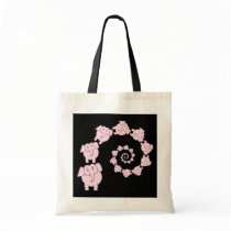 Spiral of Pink Elephants. Cartoon. Bag