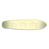 Spiral of White Mice. Cream Background. Custom Skate Board