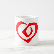 Spiral Pattern Red Heart Coffee Mug