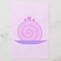 Spiral Pink Cake on Pink Stripes. Flyer Design