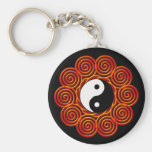 Spiral Yin Yang Sun Keychains