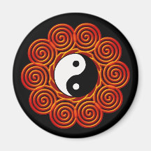 Spiral Yin Yang Sun Magnets