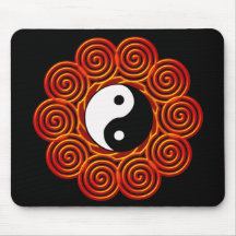 Spiral Yin Yang Sun Mouse Pad