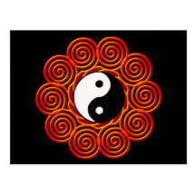 Spiral Yin Yang Sun Post Card