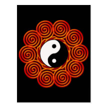 Spiral Yin Yang Sun Post Cards