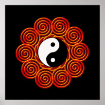 Spiral Yin Yang Sun Posters