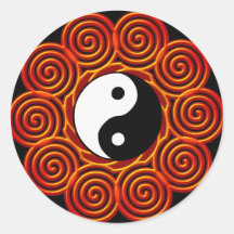 Spiral Yin Yang Sun Sticker