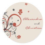 Spirals & Flowers Wedding Save The Date Sticker