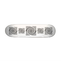 Spirals in Grey and White. Stylish swirls. Skateboards