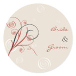 Spirals Wedding Save The Date Round Sticker