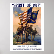 SPIRIT of 1917  U. S. MARINES Poster