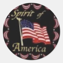 SPIRIT OF AMERICA ROUND STICKERS