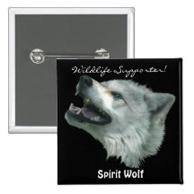 SPIRIT WOLF  Grey Wolf Wild Animal Pin