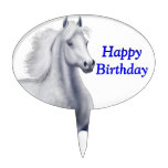 Spirited Grey Horse Customizable Cake Pick