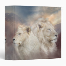 Spirits Of Light-White Lion Art Binder