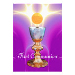 SPIRITUAL LIGHT 1st Holy Communion / Christening, Personalized Announcements
