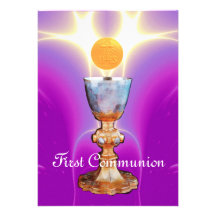 SPIRITUAL LIGHT 1st Holy Communion / Christening, Personalized Announcements