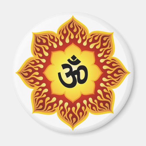 Spiritual Lotus Om Design Magnet