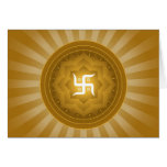 Spiritual Swastika Design Greeting Card