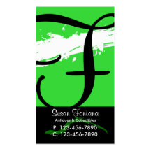 Splatter Business Card/ Green