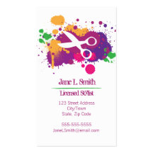 Splatter Scissors Business Card Templates