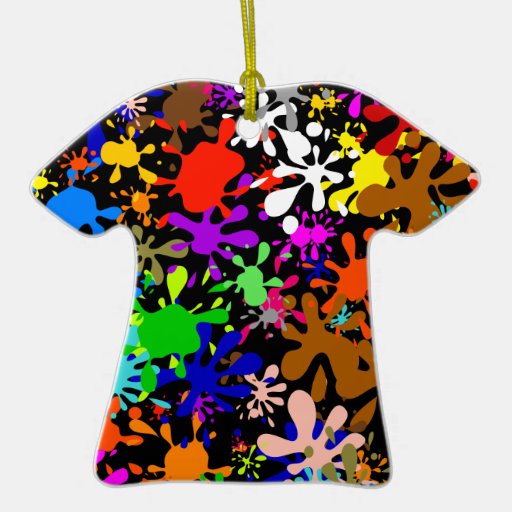 Splatter Wallpaper Christmas Ornaments