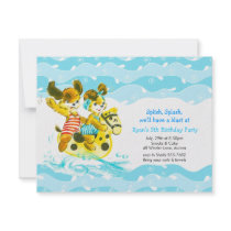 Splish Splash Vintage Dogs Swimming Birthday Party Personalized Invitation