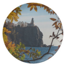 Split Rock Lighthouse in the Fall Dinner Plate