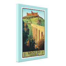Spoleto Vmbria Vintage Travel Poster Stretched Canvas Print