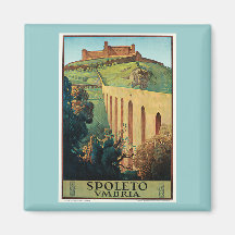 Spoleto Vmbria Vintage Travel Poster Refrigerator Magnets