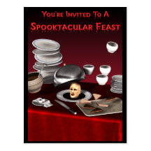 Spooktacular Feast Halloween Invitation Postcard