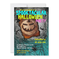 Spooktacular Halloween Party Invitation Pumpkin