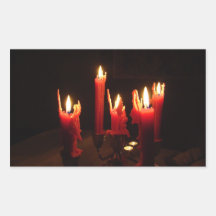 Spooky candles in the dark rectangle sticker