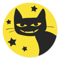 Spooky Cat Round Stickers