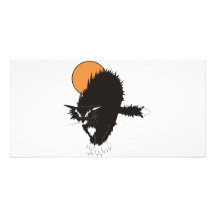 Spooky Classic Cat Customized Photo Card