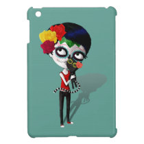 Spooky Dia de Los Muertos Girl coques mini ipad